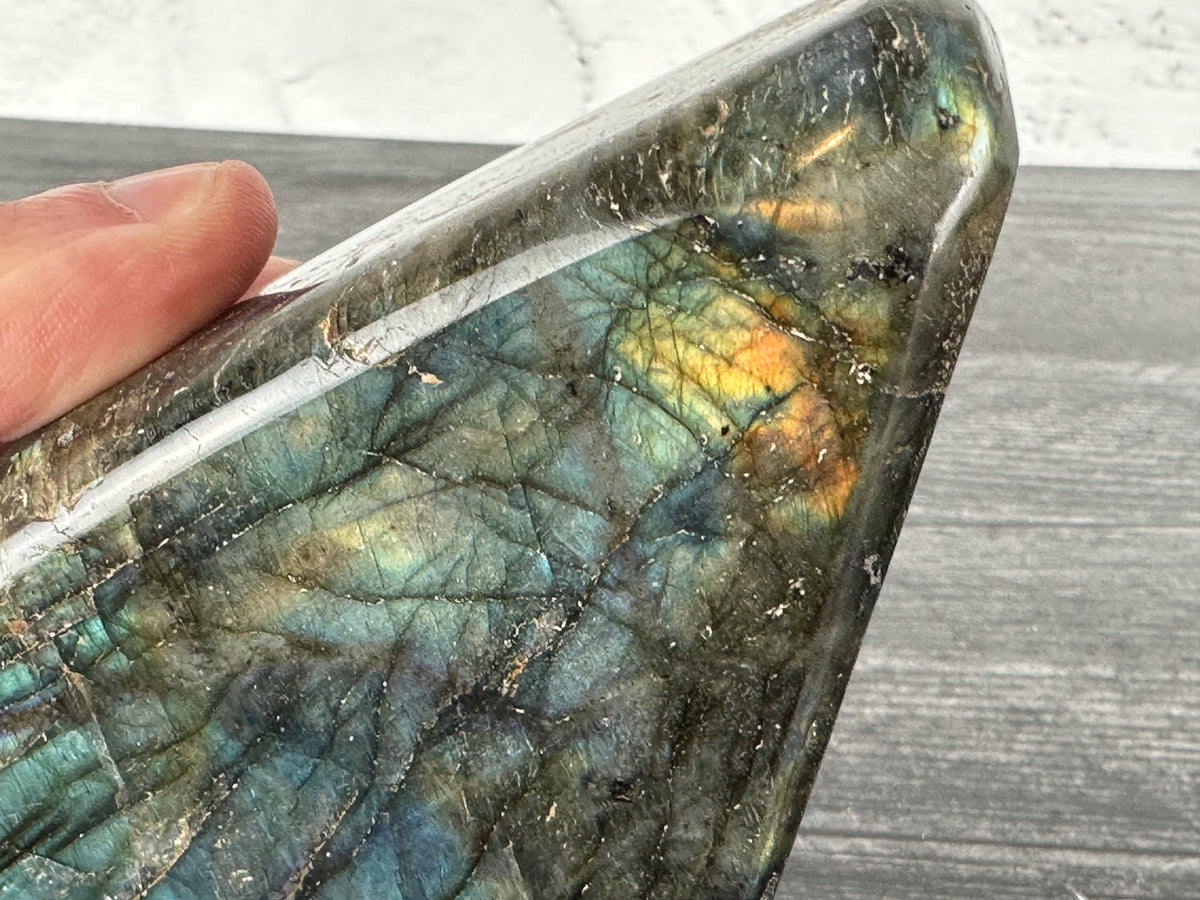 Labradorite Freeform #23 (Natural Crystal) with Awesome Flash