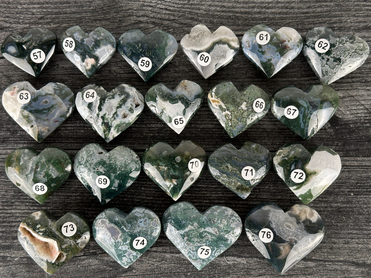 Moss Agate Heart (Natural Crystal)