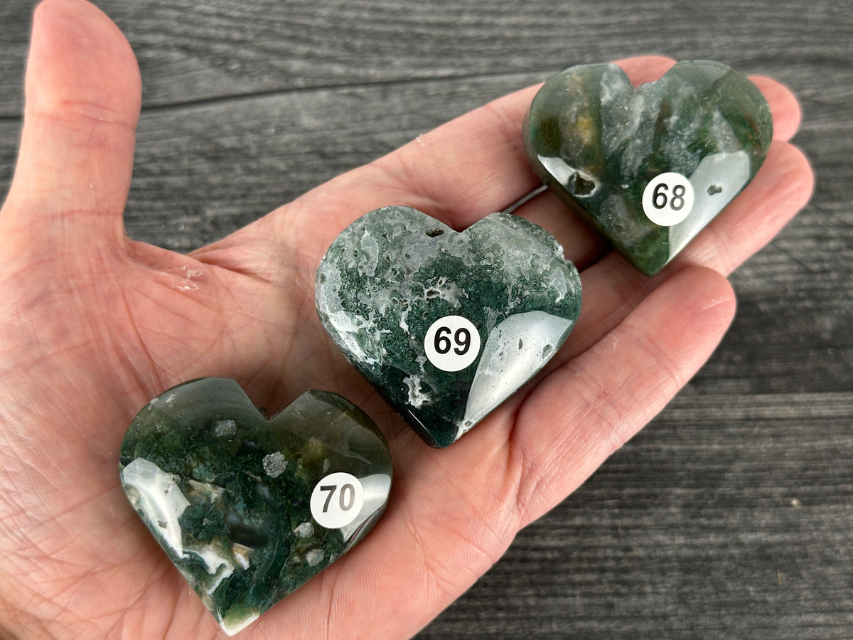 Moss Agate Heart (Natural Crystal)