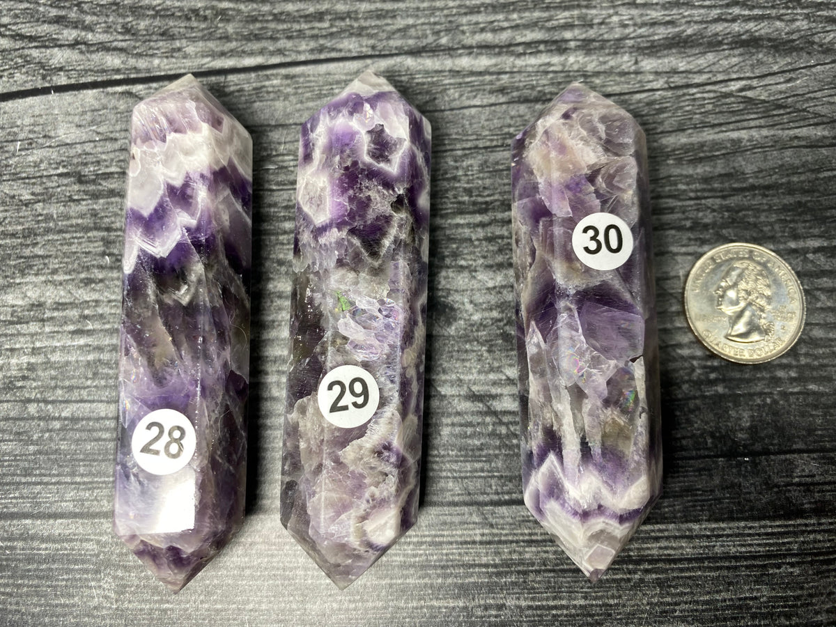 Dream Chevron Amethyst Double Terminated Point (Natural Crystal DT)