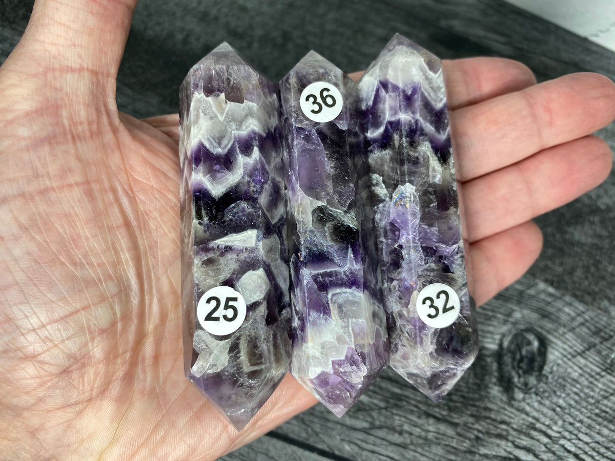 Dream Chevron Amethyst Double Terminated Point (Natural Crystal DT)