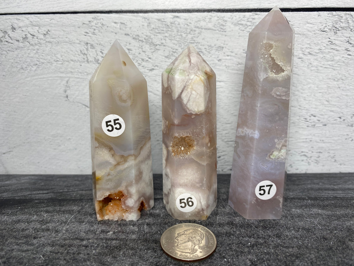 Druzy Flower Agate AAA-Grade Tower (Natural Crystal)