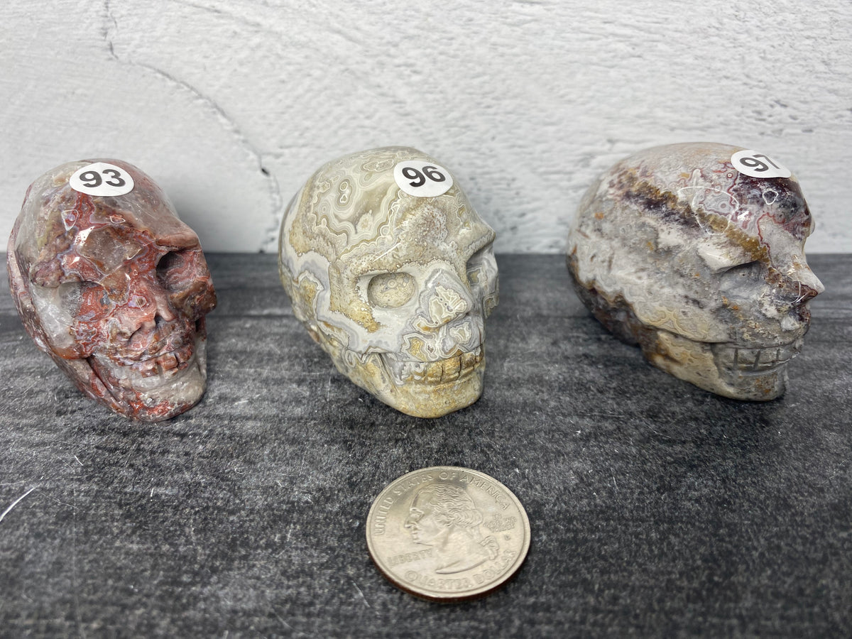 Mexican Sardonyx Crazy Lace Skull (2&quot;) Carved Natural Crystal