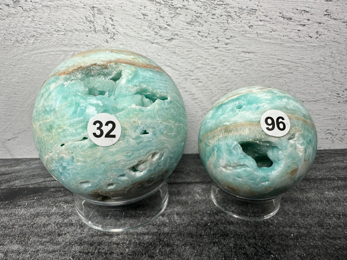 Blue Aragonite Sphere (Natural Crystal)