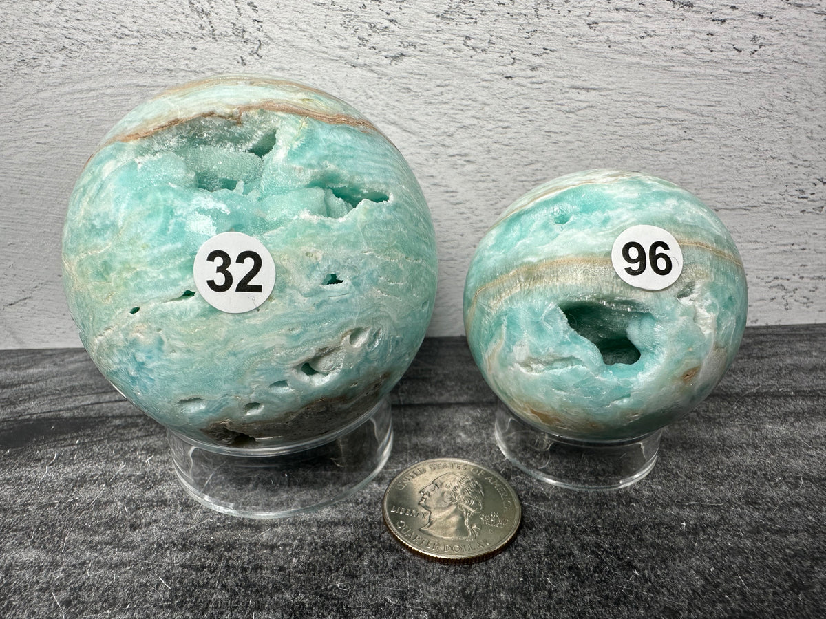 Blue Aragonite Sphere (Natural Crystal)