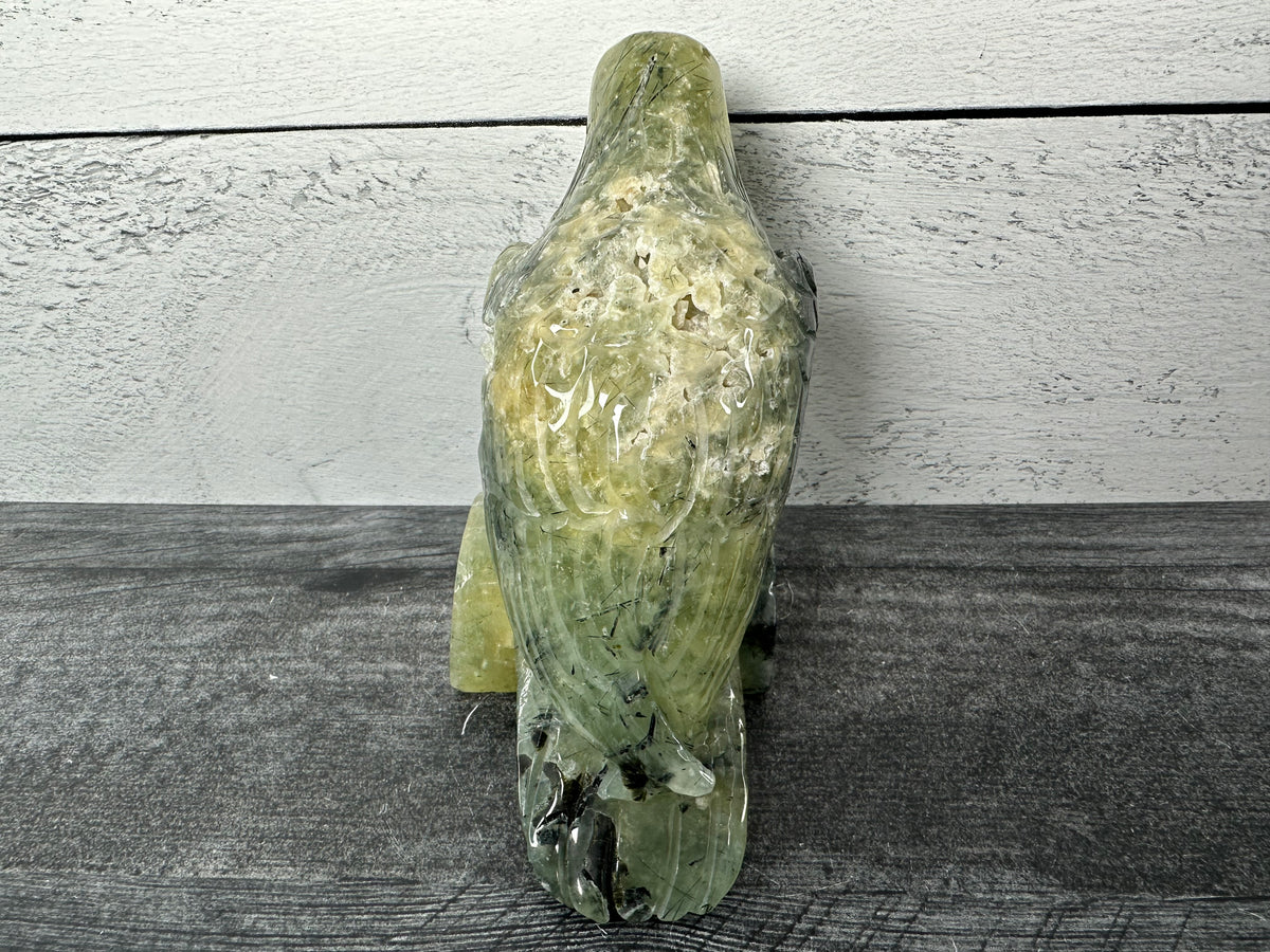 Bird (5.325&quot;) Green Prehnite (Large Carved Natural Crystal Animal)