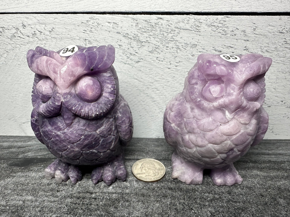 Owl (3.2&quot;) Large Carved Natural Crystal Animal