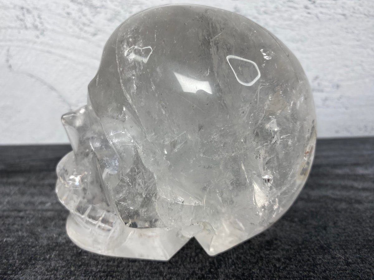 Skull (4&quot;) Clear Quartz (Large Carved Natural Crystal) #93