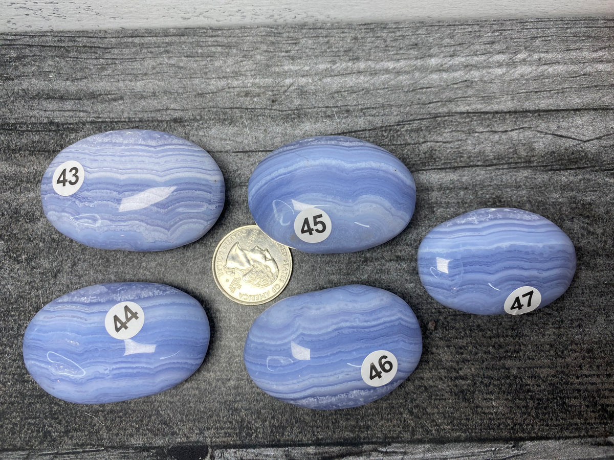 Blue Lace Agate Palm (Natural Crystal)