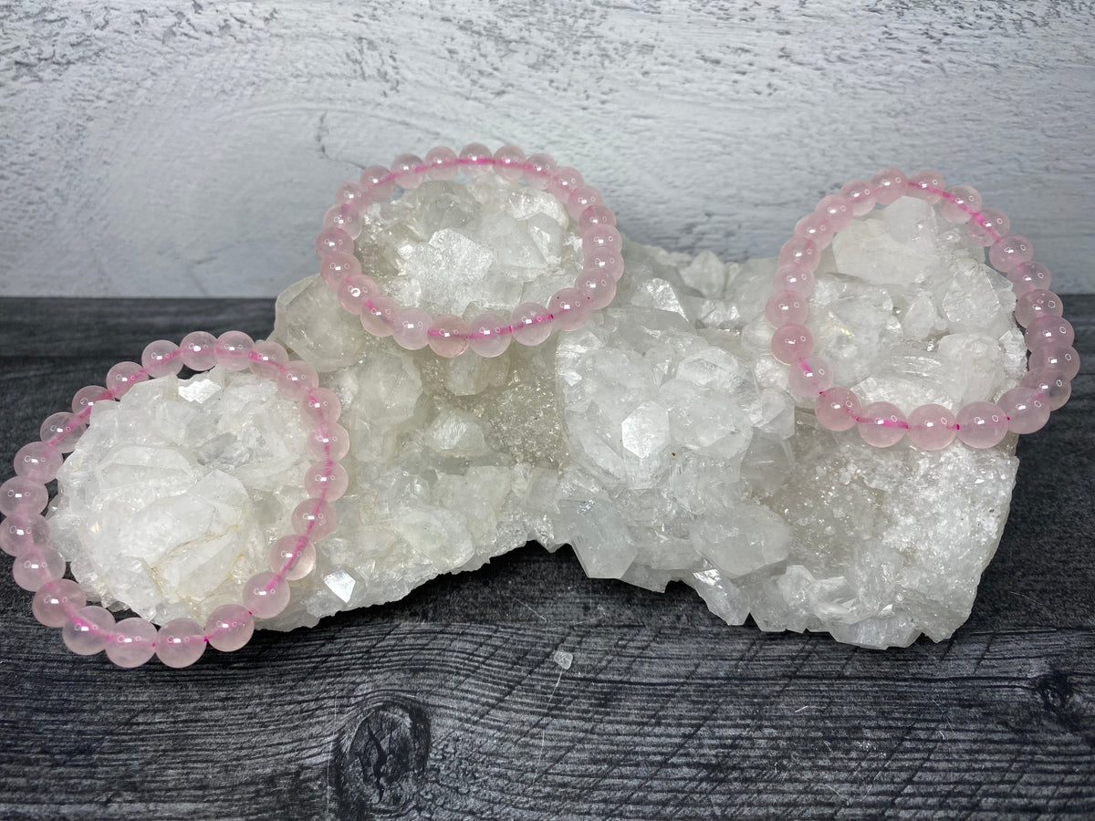 Rose Quartz Bracelet 8mm (Natural Crystal)