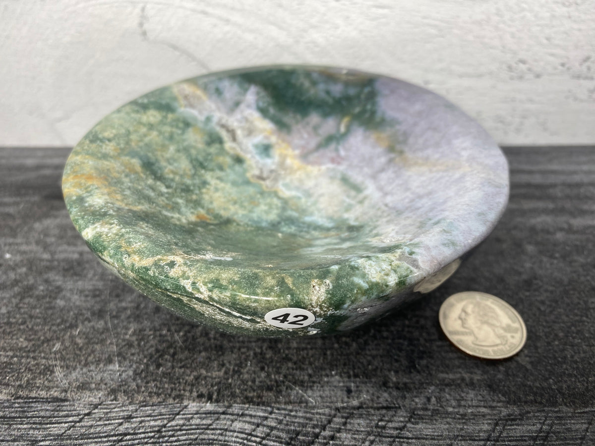 Ocean Jasper Large Bowl (4.4-6&quot;) Carved Natural Crystal Bowl
